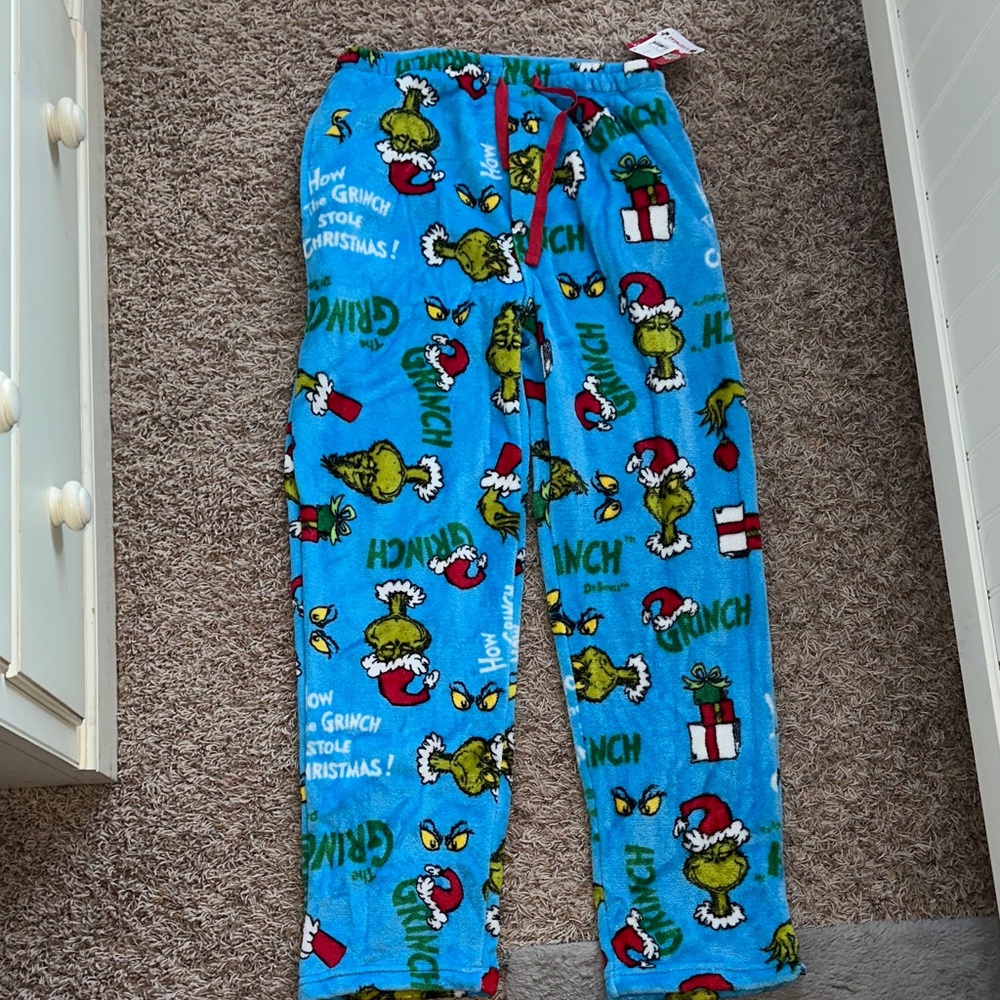 Dr. Seuss Grinch Kids Pajama Bottoms - Blue and Green
